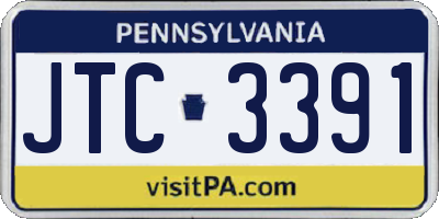 PA license plate JTC3391