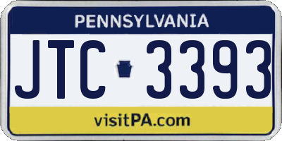 PA license plate JTC3393