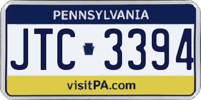 PA license plate JTC3394