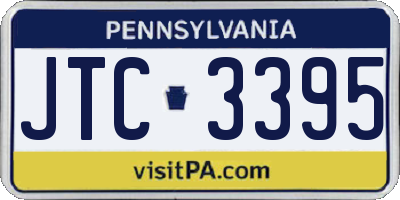 PA license plate JTC3395