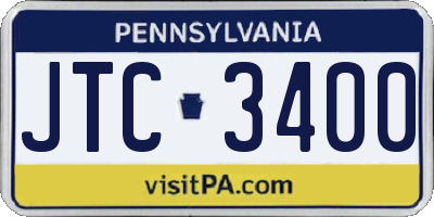 PA license plate JTC3400