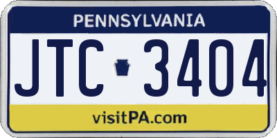 PA license plate JTC3404
