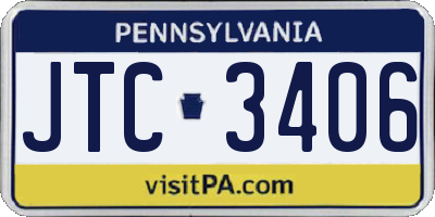 PA license plate JTC3406