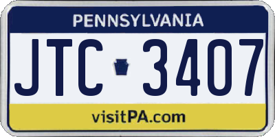 PA license plate JTC3407