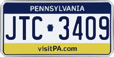 PA license plate JTC3409