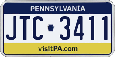 PA license plate JTC3411
