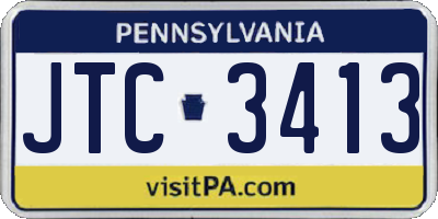 PA license plate JTC3413
