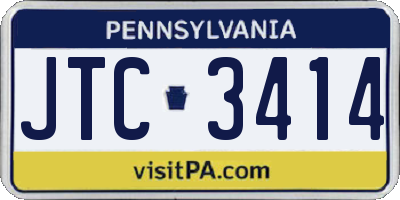 PA license plate JTC3414
