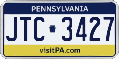 PA license plate JTC3427