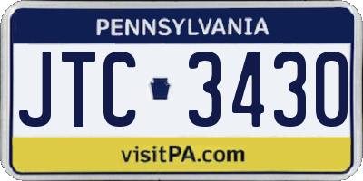 PA license plate JTC3430