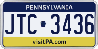 PA license plate JTC3436