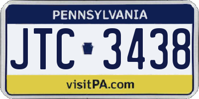 PA license plate JTC3438