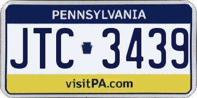 PA license plate JTC3439
