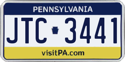 PA license plate JTC3441