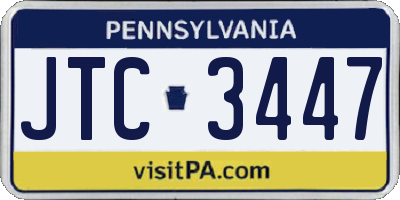 PA license plate JTC3447