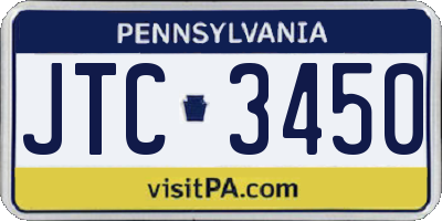 PA license plate JTC3450