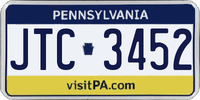 PA license plate JTC3452