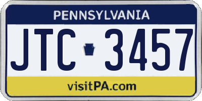PA license plate JTC3457