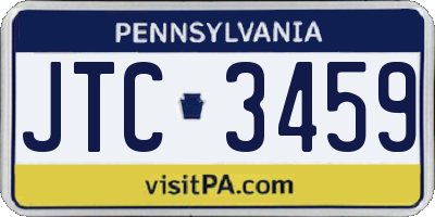 PA license plate JTC3459