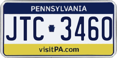 PA license plate JTC3460