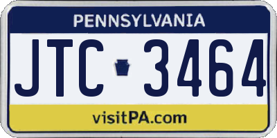 PA license plate JTC3464