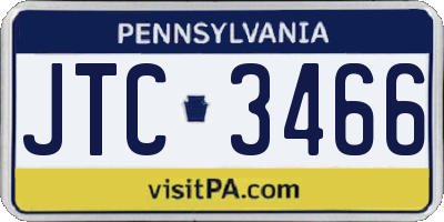 PA license plate JTC3466