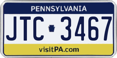 PA license plate JTC3467