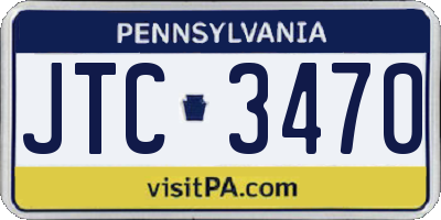 PA license plate JTC3470