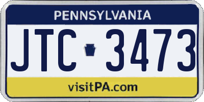 PA license plate JTC3473