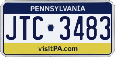 PA license plate JTC3483