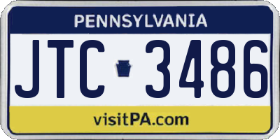 PA license plate JTC3486