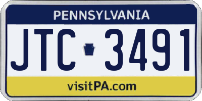 PA license plate JTC3491