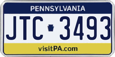 PA license plate JTC3493