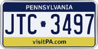 PA license plate JTC3497