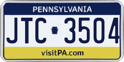 PA license plate JTC3504
