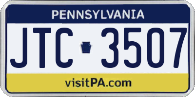 PA license plate JTC3507