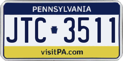 PA license plate JTC3511