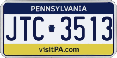 PA license plate JTC3513