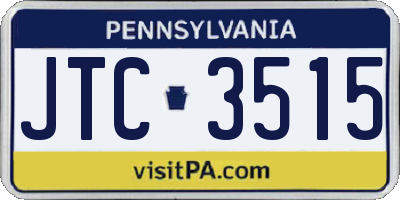 PA license plate JTC3515