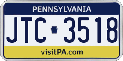 PA license plate JTC3518
