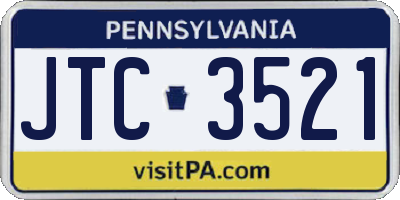 PA license plate JTC3521