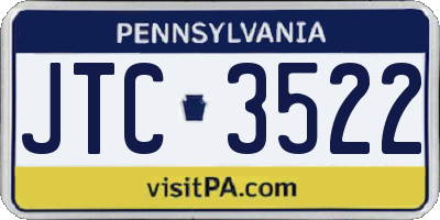 PA license plate JTC3522