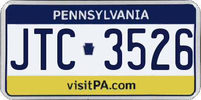 PA license plate JTC3526