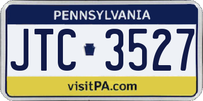 PA license plate JTC3527