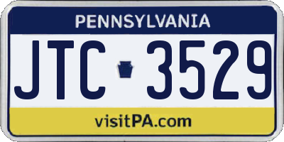PA license plate JTC3529