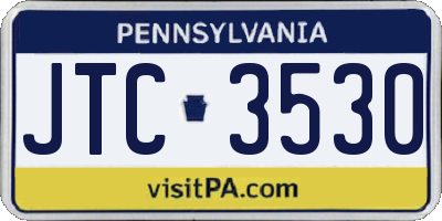 PA license plate JTC3530