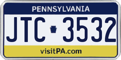 PA license plate JTC3532