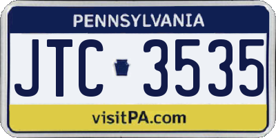 PA license plate JTC3535