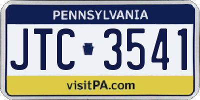PA license plate JTC3541