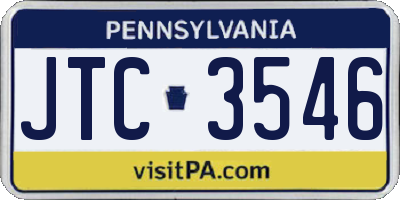 PA license plate JTC3546